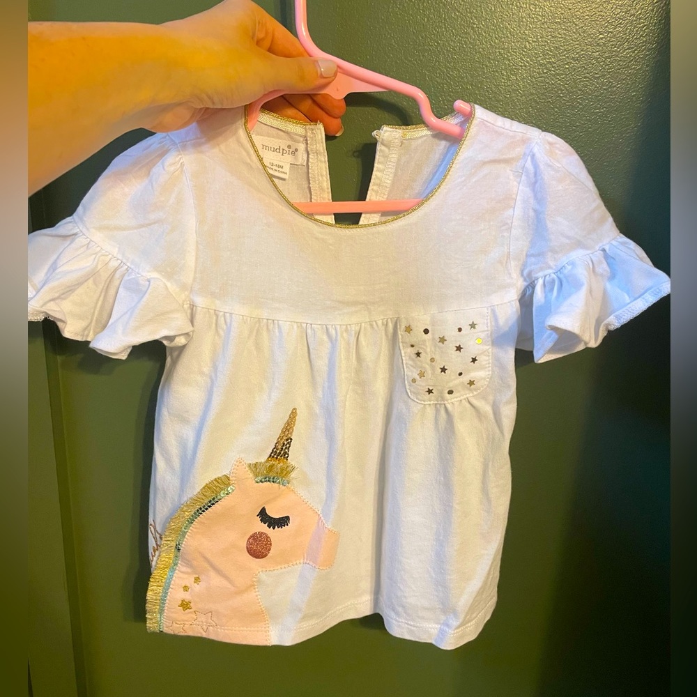 Mud pie unicorn top